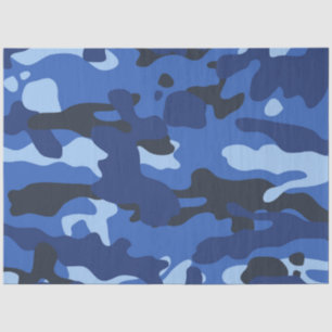 Papier Mousseline Camouflage Bleu Camo Motif de l'armée