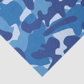 Papier Mousseline Camouflage bleu Camo Motif de l'armée Monogramme (Détail)