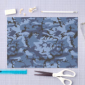Papier Mousseline Camouflage bleu marine, Militaire, Armée (Artisanat)