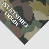 Papier Mousseline Camouflage Brown vert militaire Joyeux Noël (Détail)