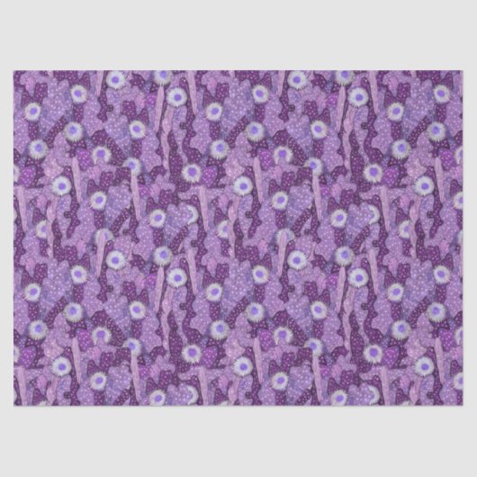 Papier Mousseline Camouflage Cactus, Motif Floral, Violet Violet Vio (Recto)