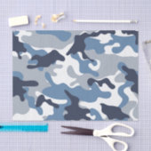 Papier Mousseline Camouflage de bleu et de blanc (Artisanat)