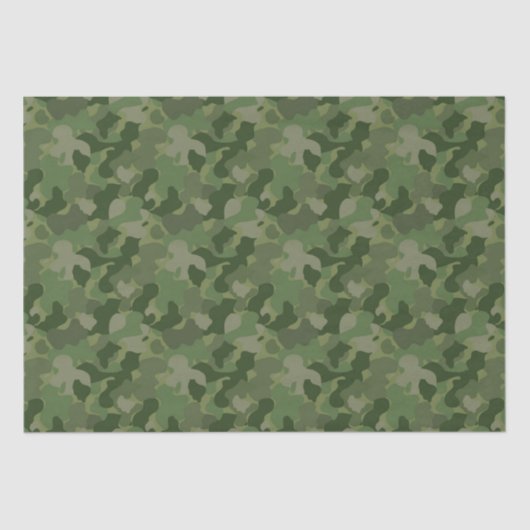 Papier Mousseline Camouflage de vert forêt (Recto)