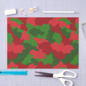 Papier Mousseline Camouflage des Fêtes Rouge et Vert (Artisanat)