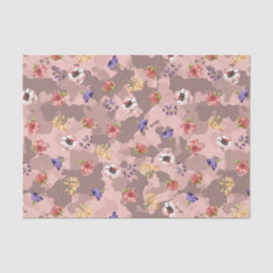 Papier Mousseline Camouflage en or Rose rose Fleur