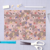 Papier Mousseline Camouflage en or Rose rose Fleur (Artisanat)