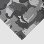Papier Mousseline Camouflage gris Chats Motif Grey Kitty Cats Camo (Détail)