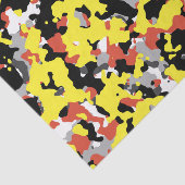 Papier Mousseline Camouflage jaune rouge gris noir (Détail)