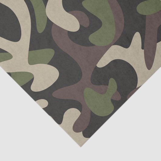 Papier Mousseline Camouflage militaire Motif Brown vert (Détail)