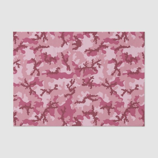 Papier Mousseline Camouflage rose (Recto)