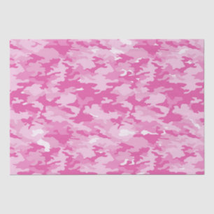 Papier Mousseline Camouflage rose et blanc pour anniversaire