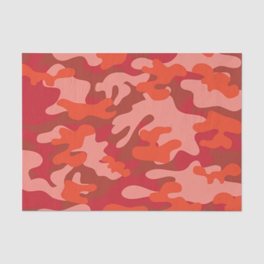 Papier Mousseline Camouflage rouge (Recto)