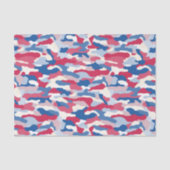 Papier Mousseline Camouflage rouge blanc et bleu (Recto)