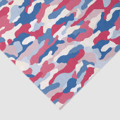 Papier Mousseline Camouflage rouge blanc et bleu (Détail)