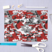 Papier Mousseline Camouflage rouge et gris, Militaire, Armée (Artisanat)