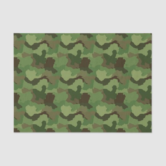 Papier Mousseline Camouflage vert/papier de soie de soie militaire (Recto)