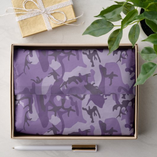 Papier Mousseline Camouflage violet, Armée (Cadeau)