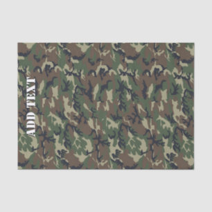 Papier Mousseline Camouflage Woodland Green Motif militaire