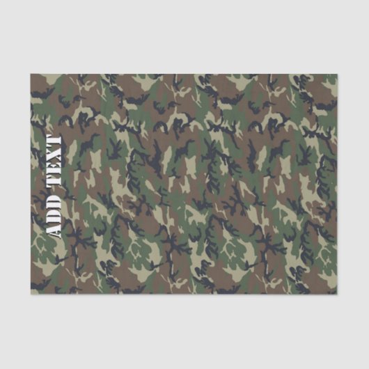 Papier Mousseline Camouflage Woodland Green Motif militaire (Recto)