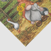 Papier Mousseline Campagne agricole Gnome Goose Sheep Paysage (Détail)