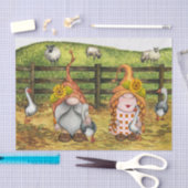 Papier Mousseline Campagne agricole Gnome Goose Sheep Paysage (Artisanat)