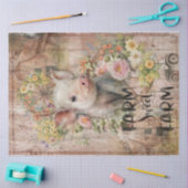 Papier Mousseline Campagne Russe Agritourisme Printemps Piglet Décou (Artisanat)