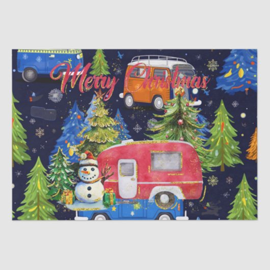 Papier Mousseline Camping Camping à thème de Noël (Recto)