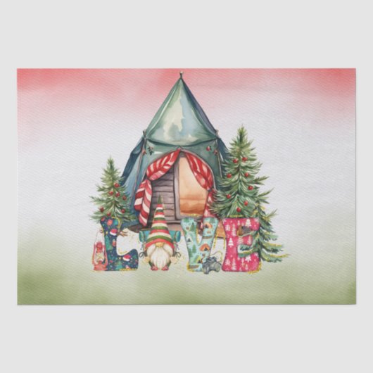 Papier Mousseline Camping Camping à thème de Noël (Recto)