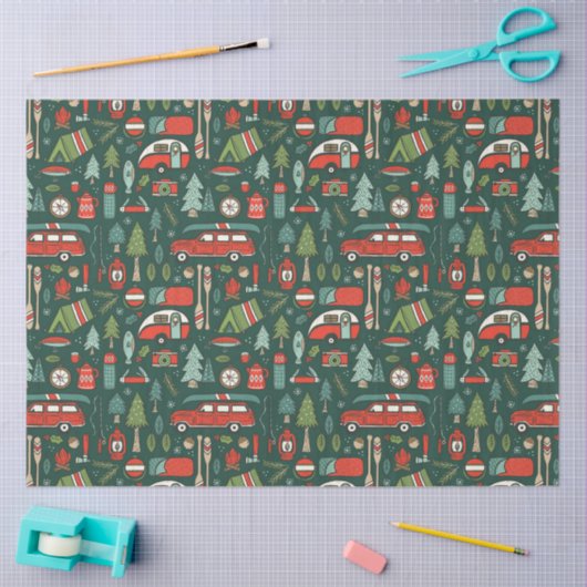 Papier Mousseline Camping de Noël rustique (Artisanat)