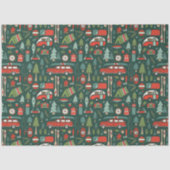 Papier Mousseline Camping de Noël rustique (Recto)