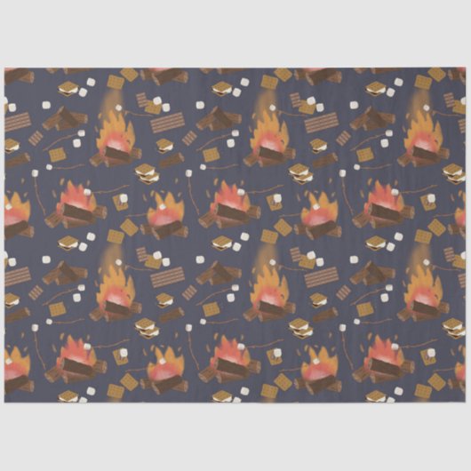 Papier Mousseline Camping Fire Outdoor Adventure & Marshmallows (Recto)