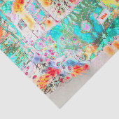 Papier Mousseline Camping Retro Hippie Green Groove Et Vibe Pop Art (Détail)