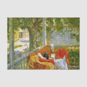 Papier Mousseline Canapé sur le porche, Cos Cob par Frederick Hassam