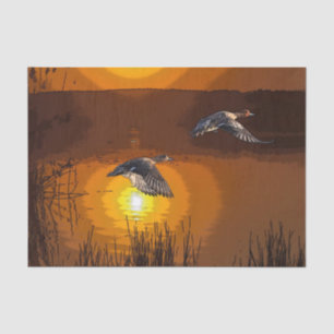 Papier Mousseline Canard à coucher de soleil sauvage