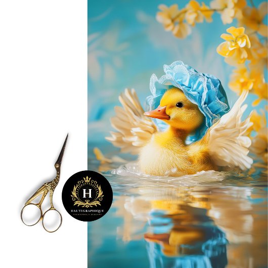 Papier Mousseline Canard lunaire dans le dénouement Bonnet Bleu