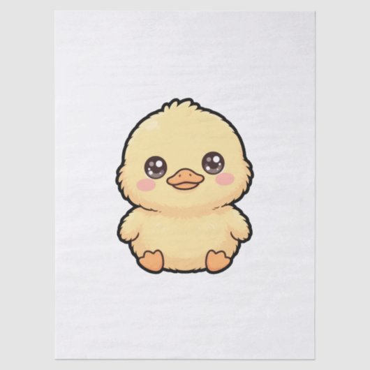 Papier Mousseline Canard poussin bébé mignon (Recto)