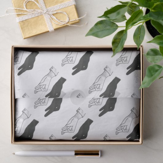 Papier Mousseline Canard Silhouette main (Cadeau)