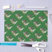 Papier Mousseline Canards : Joyeuse Argent (Artisanat)