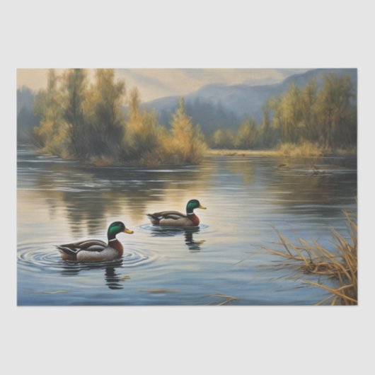 Papier Mousseline Canards Lakeside - Découpage - (Recto)