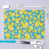 Papier Mousseline Canards mignons en caoutchouc de bleu de ciel (Artisanat)