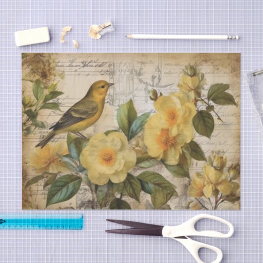 Papier Mousseline Canari jaune (Artisanat)