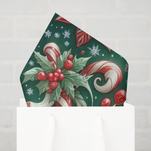 Papier Mousseline Candy Cane Delight (Sac cadeau)