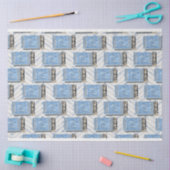 Papier Mousseline canettes bleues de sardines découpage (Artisanat)