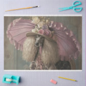 Papier Mousseline Caniche français standard en Découpage rose (Artisanat)