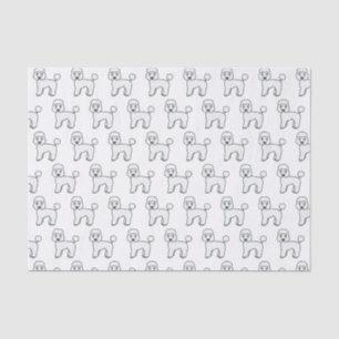 Papier Mousseline Caniche jouet blanc Motif de chien de dessin animé