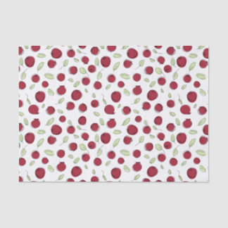 Papier Mousseline canneberges et feuilles sur blanc, mignon style do