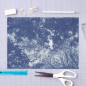 Papier Mousseline Canopée de bois (02) - Effet Cyanotype (Artisanat)