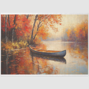 Papier Mousseline Canot en bois Placid River Découpage d'automne