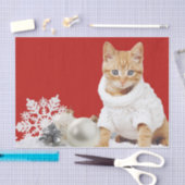Papier Mousseline Caoutchouc de Noël en tissu de chats (Artisanat)