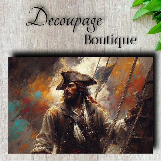 Papier Mousseline Capitaine pirate Découpage